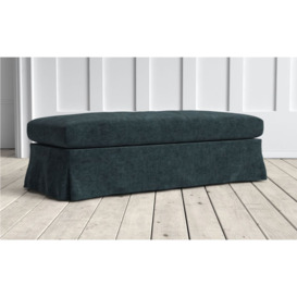 Graham and Green Jasmine Large Ottoman in Storm Blue Luxe Chenille