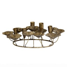 Graham and Green Antique Brass Leaves Candle Holder - thumbnail 2