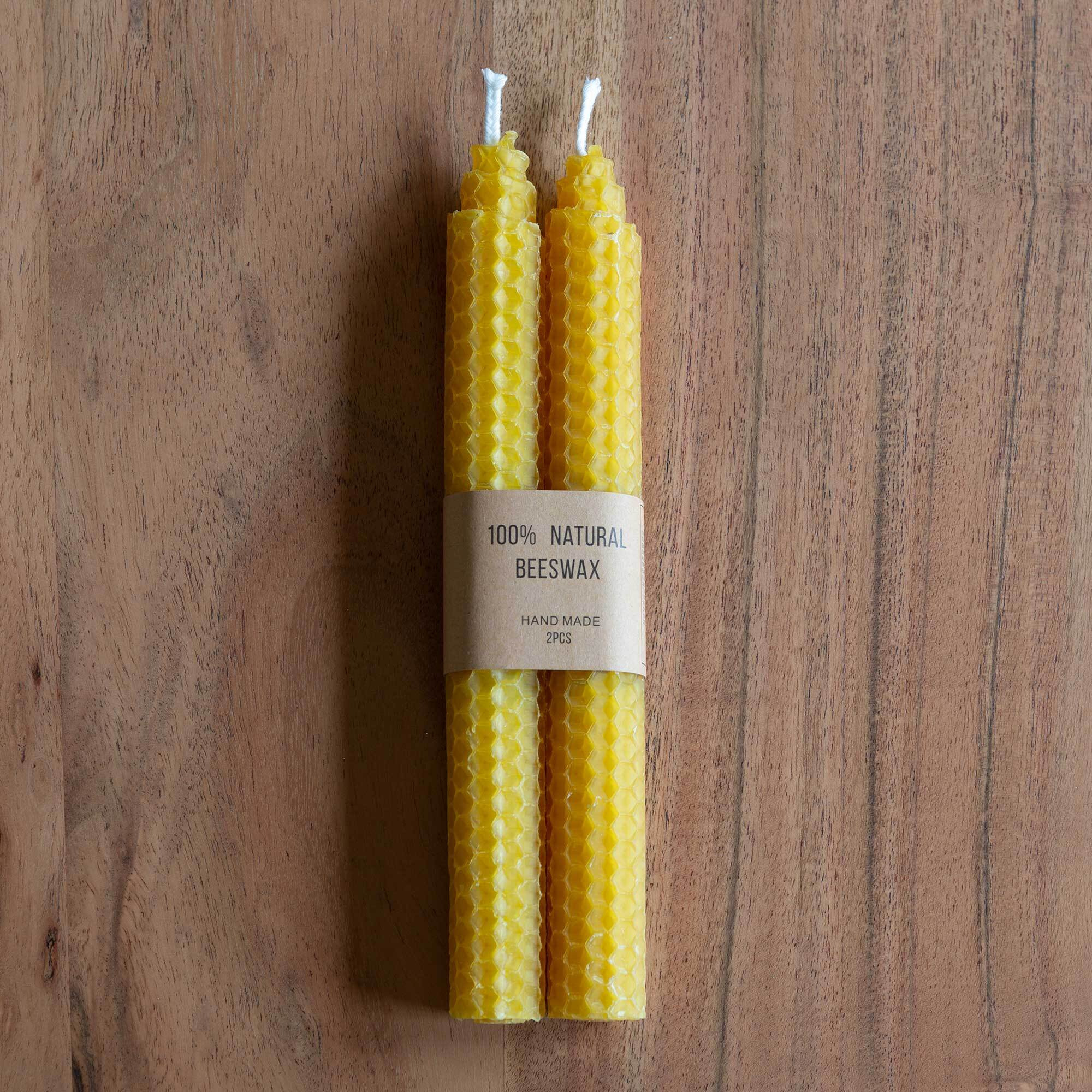 Graham and Green Set of Two Yellow Beeswax Candles