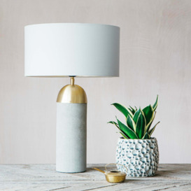 Graham and Green Concrete and Brass Dome Table Lamp