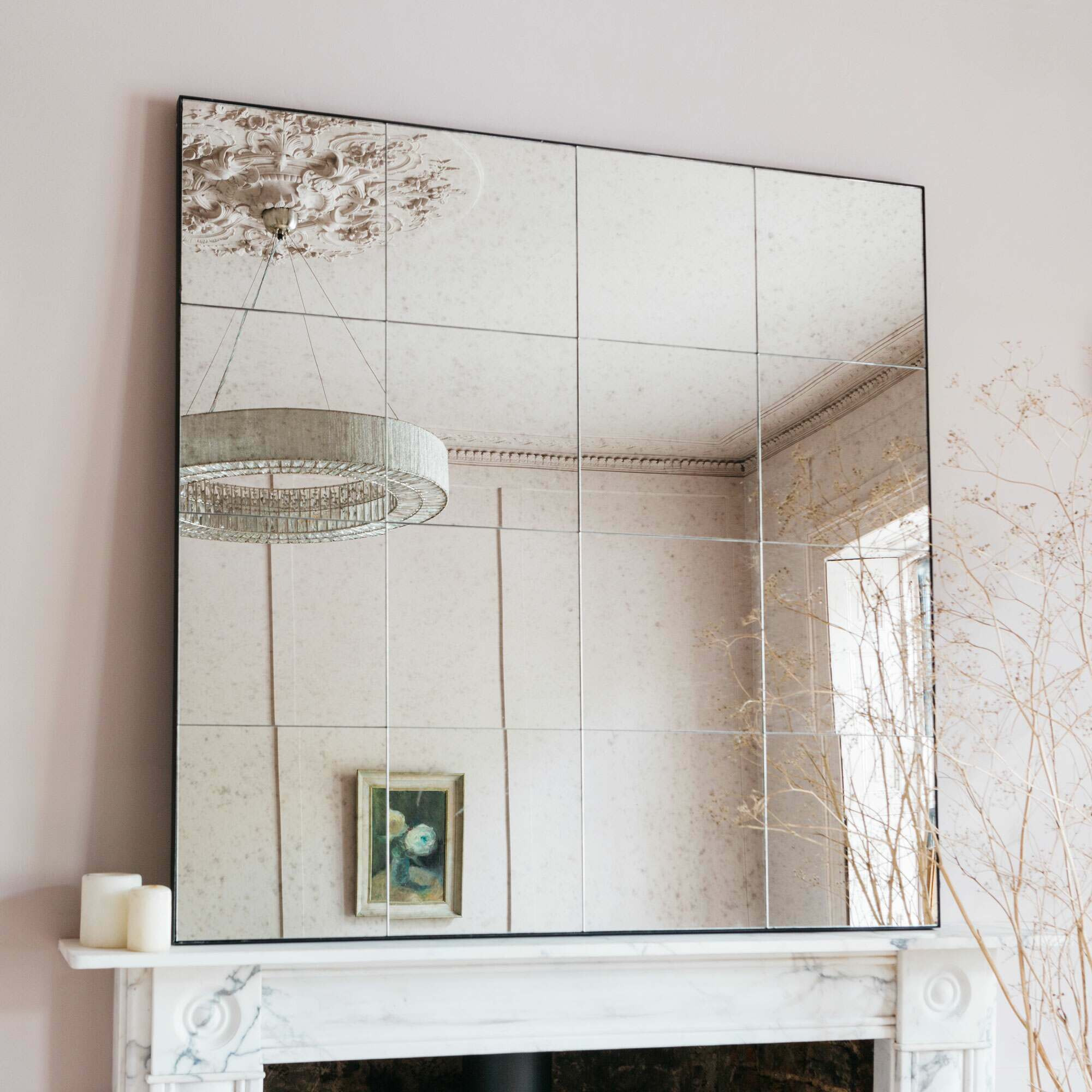 Graham and Green Antiqued Squares Wall Mirror - image 1