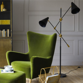 Graham and Green Black Adjustable Twin Floor Lamp