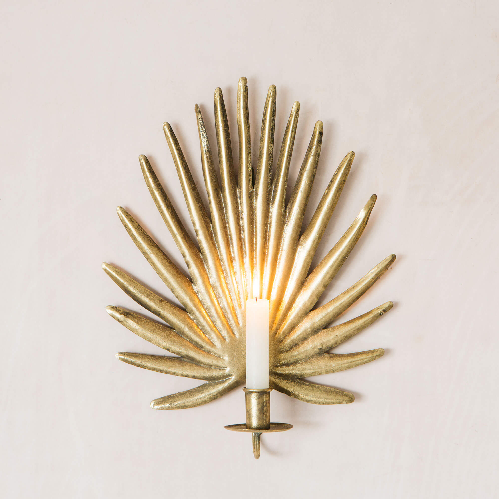 Graham and Green Gold Palm Candle Holder Wall Sconce