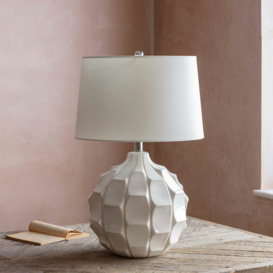 Graham and Green White Ceramic Petal Table Lamp with Shade