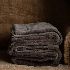 Graham and Green Taupe Brown Faux Fur Throw - thumbnail 3