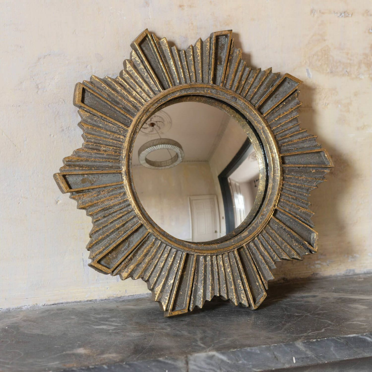 Graham and Green Convex Champagne Gold Halo Wall Mirror - image 1