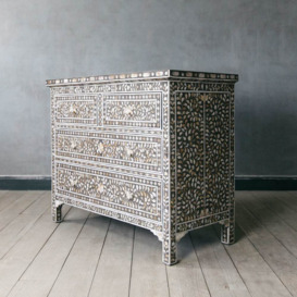 Graham and Green Classic Grey Mother of Pearl Chest of Drawers - thumbnail 3