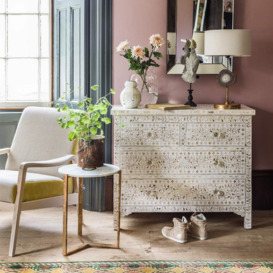 Classic White Mother of Pearl Chest of Drawers - thumbnail 3