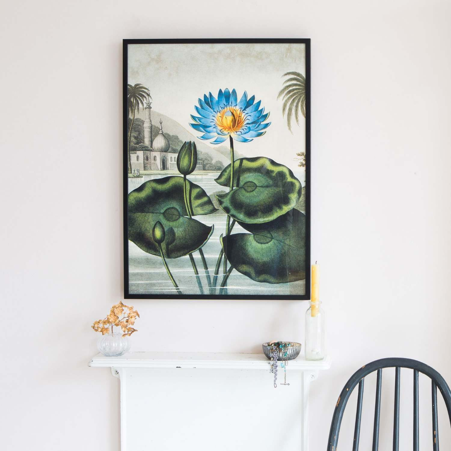 Graham and Green Medium Framed Blue Water Lily Print