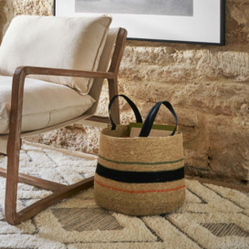 Graham and Green Striped Seagrass Basket with Handles