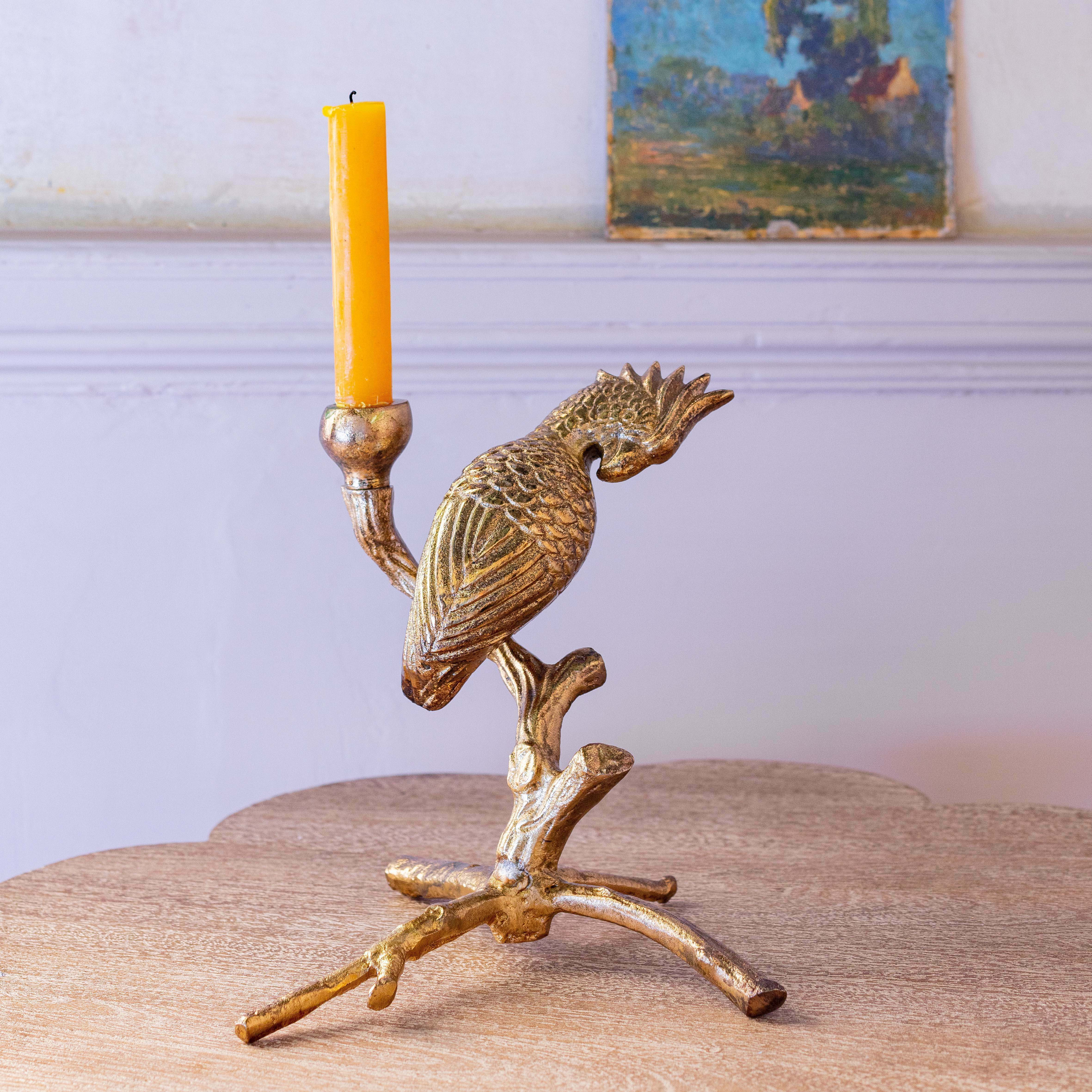Graham and Green Gold Parrot Branch Candle Holder - image 1