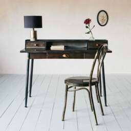 Graham and Green Sid Black Metal Desk - thumbnail 1