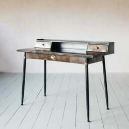 Graham and Green Sid Black Metal Desk - thumbnail 3