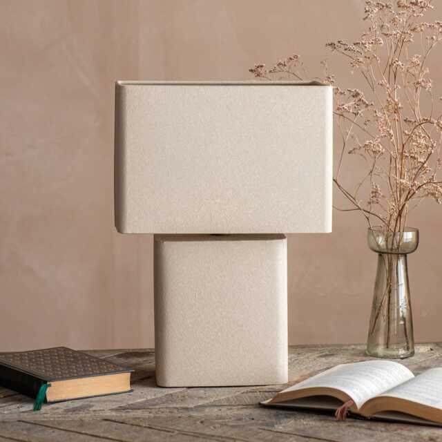 Graham and Green Grey Textured Large Rectangular Table Lamp - image 1