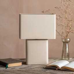 Graham and Green Grey Textured Large Rectangular Table Lamp