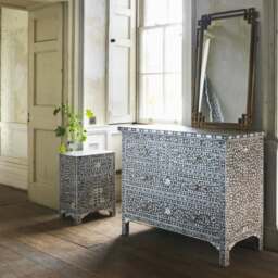 Graham and Green Classic Grey Mother of Pearl Chest of Drawers