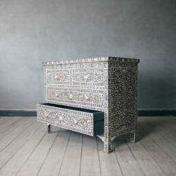 Graham and Green Classic Grey Mother of Pearl Chest of Drawers - thumbnail 4