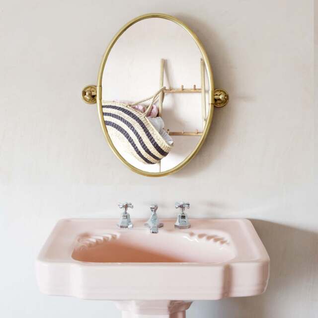 Graham and Green Otto Antique Gold Oval Tilting Mirror - image 1
