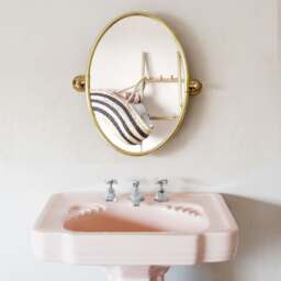 Graham and Green Otto Antique Gold Oval Tilting Mirror - thumbnail 1