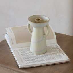 Graham and Green Ivory Handled Stoneware Candle Holder - thumbnail 3