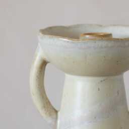 Graham and Green Ivory Handled Stoneware Candle Holder - thumbnail 2