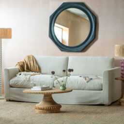Graham and Green Maribel Oat Linen Three Seater Sofa