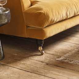 Graham and Green Chalmers Maize Velvet Three Seater Sofa - thumbnail 4