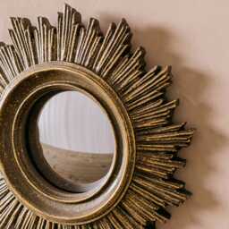 Graham and Green Antiqued Gold Convex Mirror - thumbnail 2