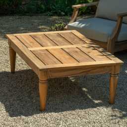 Graham and Green Logan Outdoor Teak Wood Coffee Table - thumbnail 3