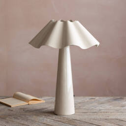 Graham and Green Eldon Ivory Enamel Table Lamp Large - thumbnail 1