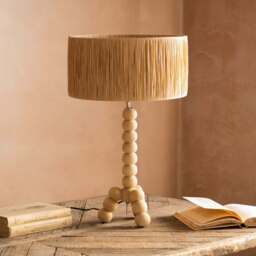 Graham and Green Bobbin Tripod Natural Wooden Table Lamp - thumbnail 2