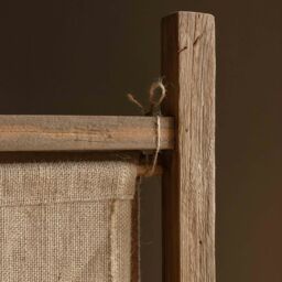 Graham and Green Teak and Linen Screen - thumbnail 2