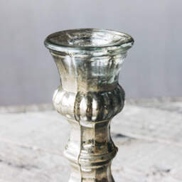 Graham and Green Antique Silver Glass Candle Holder - thumbnail 3