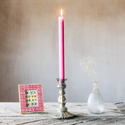 Graham and Green Antique Silver Glass Candle Holder - thumbnail 1