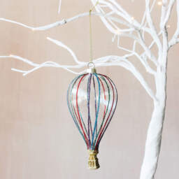 Graham and Green Glass Hot Air Balloon Christmas Decoration