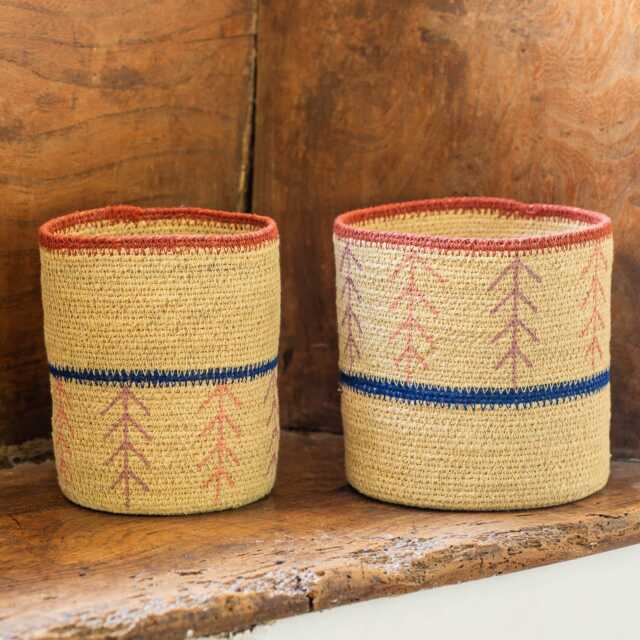 Graham and Green Set of Two Arrow Seagrass Baskets - image 1