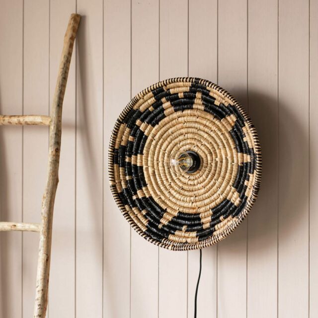 Graham and Green Zig Zag Seagrass Wall Light - image 1