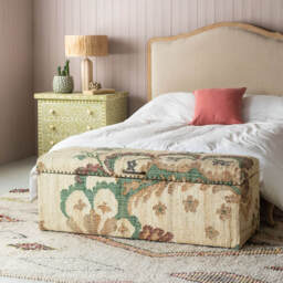 Graham and Green June Jute Floral Tall Blanket Box - thumbnail 1