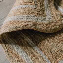 Graham and Green Scalloped Natural & White Jute Rug - 90 x 60cm - thumbnail 2