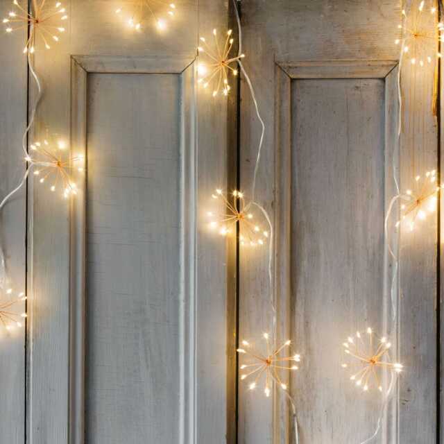 Graham and Green Copper Starburst Chain Lights - 180cm - image 1