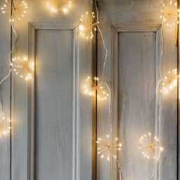 Graham and Green Copper Starburst Chain Lights - 180cm