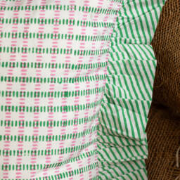 Graham and Green Sundae Green & Pink Frill Rectangular Cushion - thumbnail 2