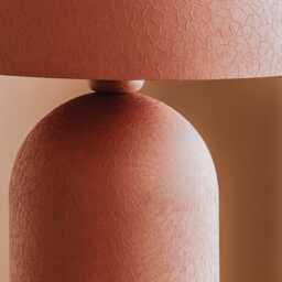 Matt Coral Large Dome Table Lamp - thumbnail 3