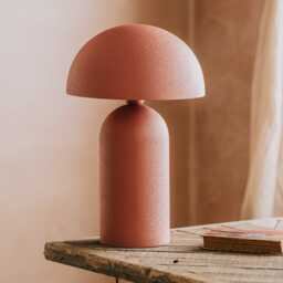 Matt Coral Large Dome Table Lamp - thumbnail 2