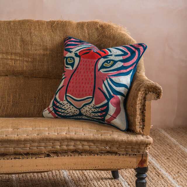 Graham and Green Terrance the Tiger Square Cushion - image 1