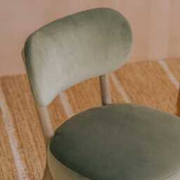Graham and Green Rigby Moss Green Velvet Dining Chair with Natural Legs - thumbnail 5