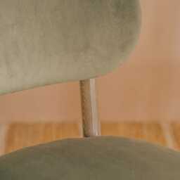 Graham and Green Rigby Moss Green Velvet Dining Chair with Natural Legs - thumbnail 4