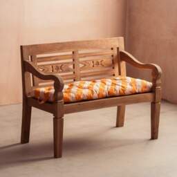Graham and Green Orange Candy Stripe Bench Seat Pad
