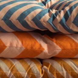 Graham and Green Orange Candy Stripe Bench Seat Pad - thumbnail 4