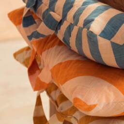 Graham and Green Orange Candy Stripe Bench Seat Pad - thumbnail 5